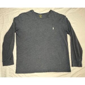 Polo Ralph Lauren Men's XL Charcoal Gray Long Sleeve Polo Crew Neck T Shirt